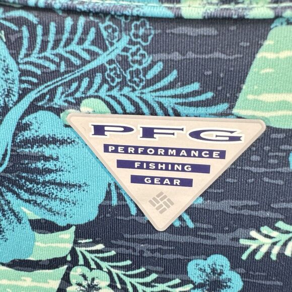 Columbia Sundress Size S Blue Floral Freezer III UV Protection Tropical Beach - Picture 11 of 11